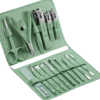 NNETM 12/16 Pcs Manicure Pedicure Facial Set  With Leather Case